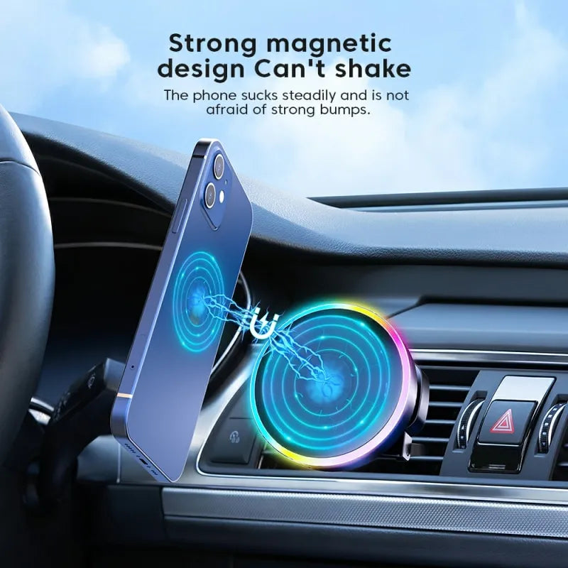 RGB Magnetic Phone Holder / Qi 15W Wireless Charger